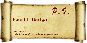 Puesli Ibolya névjegykártya